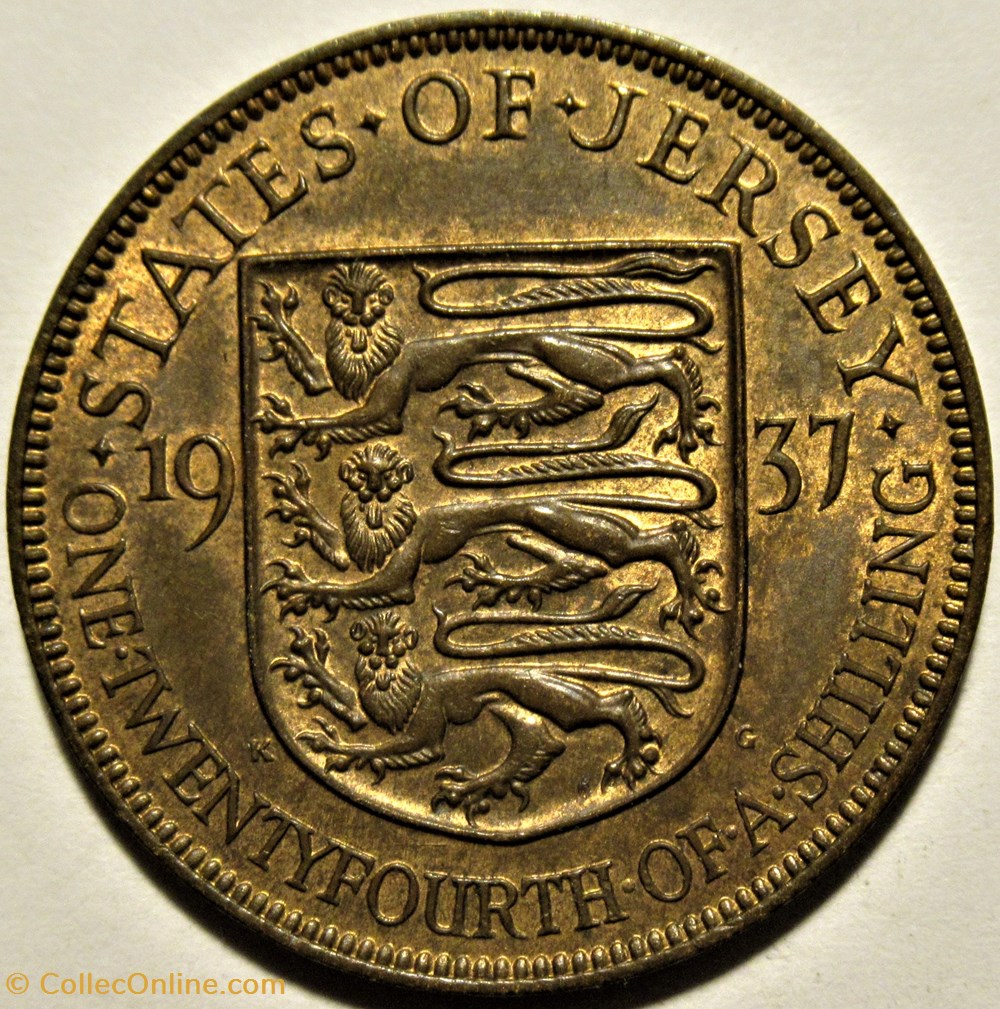 George VI - 1/24 Shilling 1937 - Jersey 3 monnaies monde george vi 1 24 shilling 1937 jersey