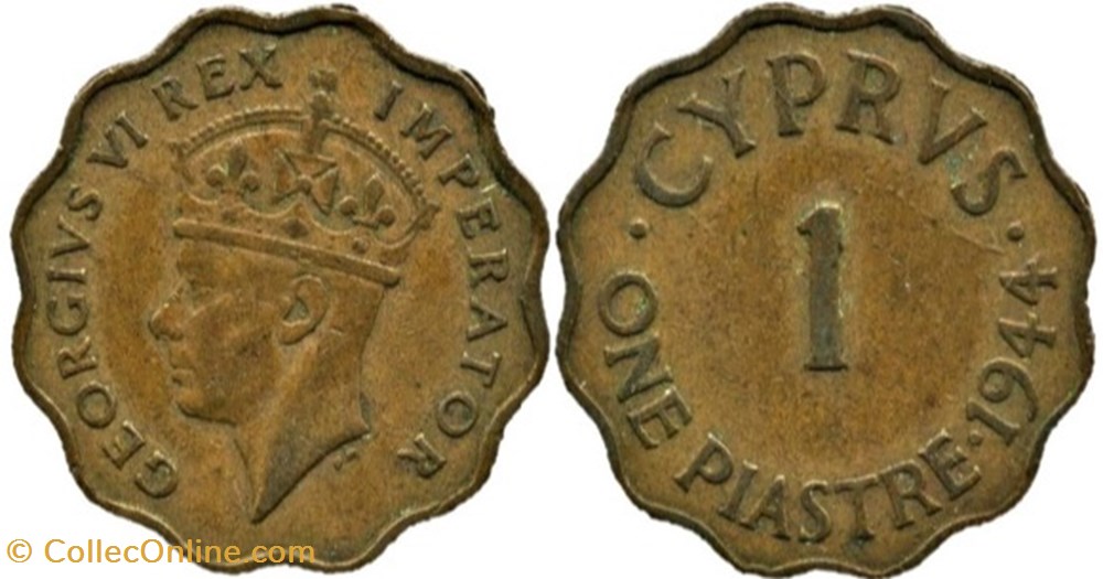 George VI - One Piastre 1944 - Cyprus monnaies monde chypre george vi one piastre 1944 cyprus
