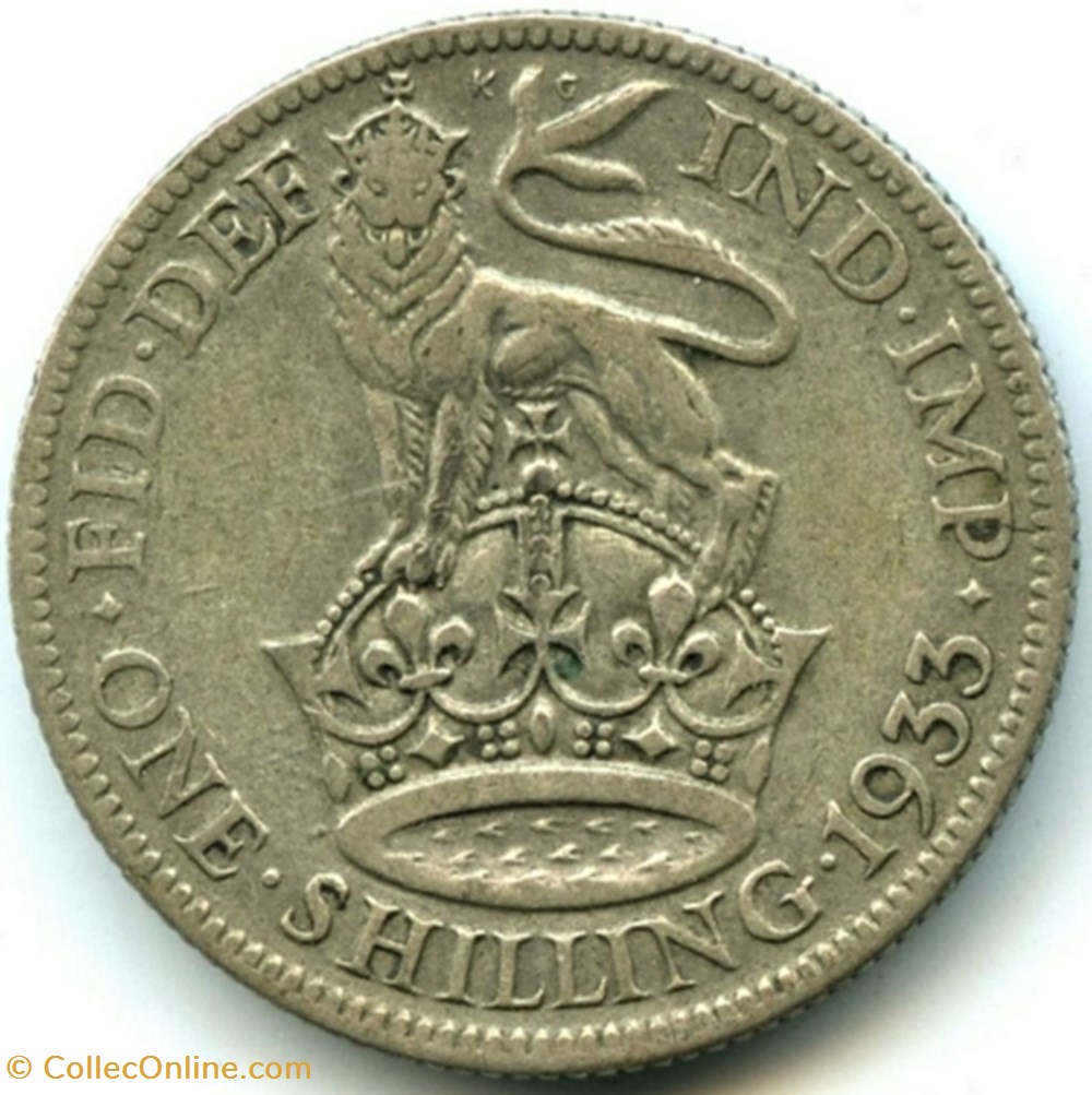 George V - One Shilling 1933 - Great Britain 3 monnaies monde royaume uni george v one shilling 1933 great britain