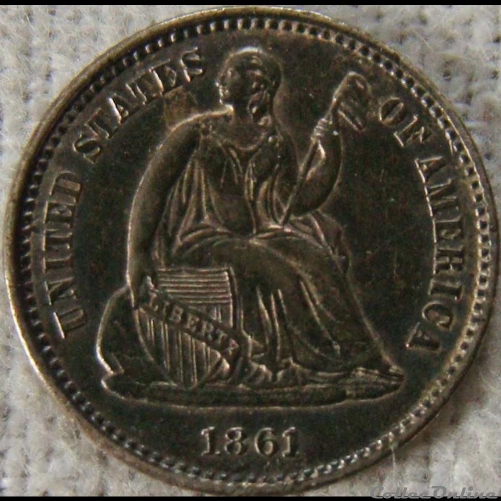1861 Half Dime (ex.2) monnaies monde etats unis 1861 half dime ex 2