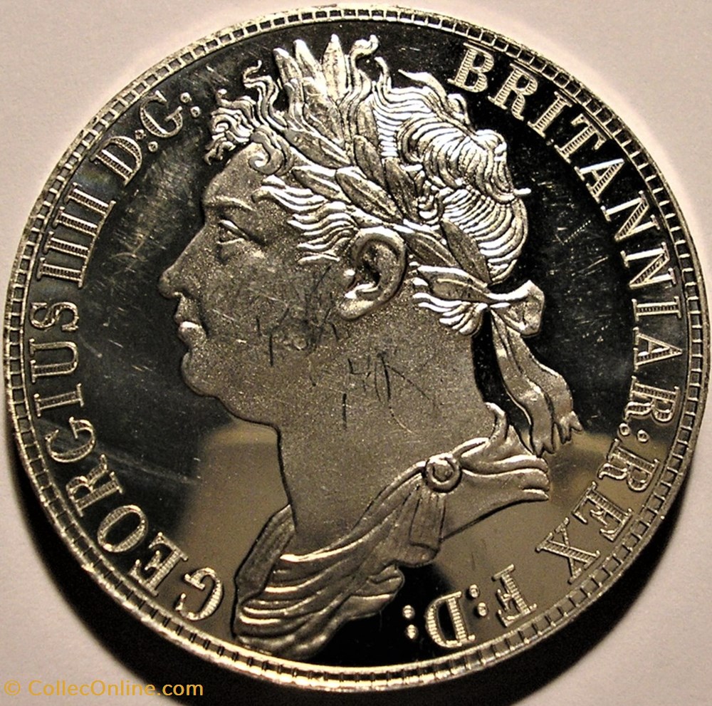 George IV - 1820 Crown - Retro Pattern - Great Britain 2 monnaie monde royaume uni george iv 1820 crown retro pattern great britain