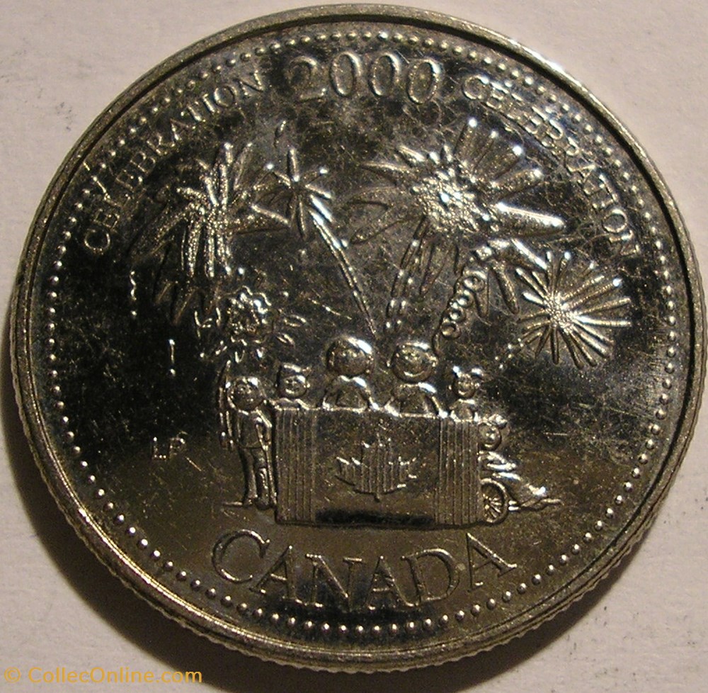 monnaie monde canadum elizabeth ii 25 cents 2000 celebration