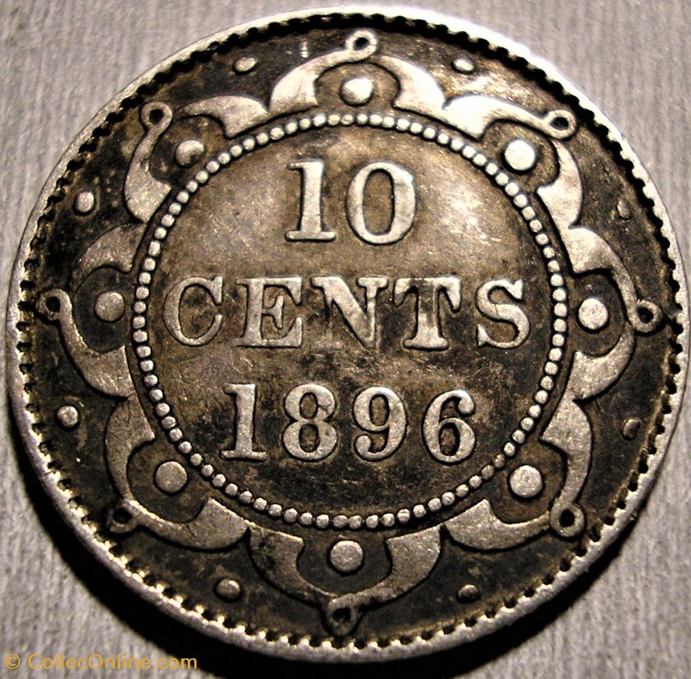 Victoria - 10 Cents 1896 Newfoundland monnaie monde canadum victoria 10 cents 1896 newfoundland