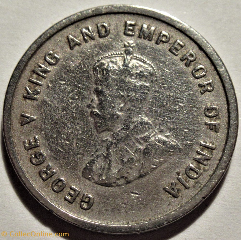 George V - 5 Cents 1920 - Straits Settlements 2 monnaies monde malaisie george v 5 cents 1920 straits settlements