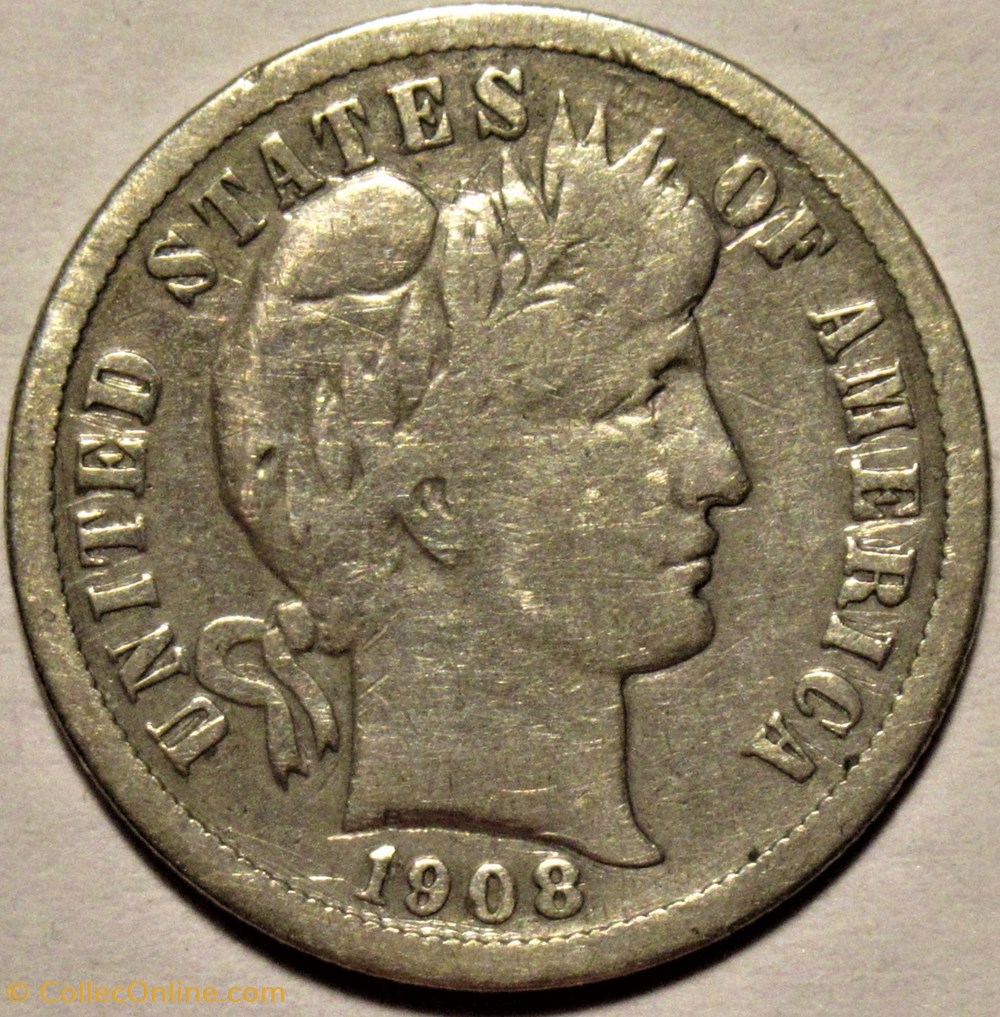 1908 Dime - Doubled Denticles monnaies monde etats unis 1908 dime doubled denticles