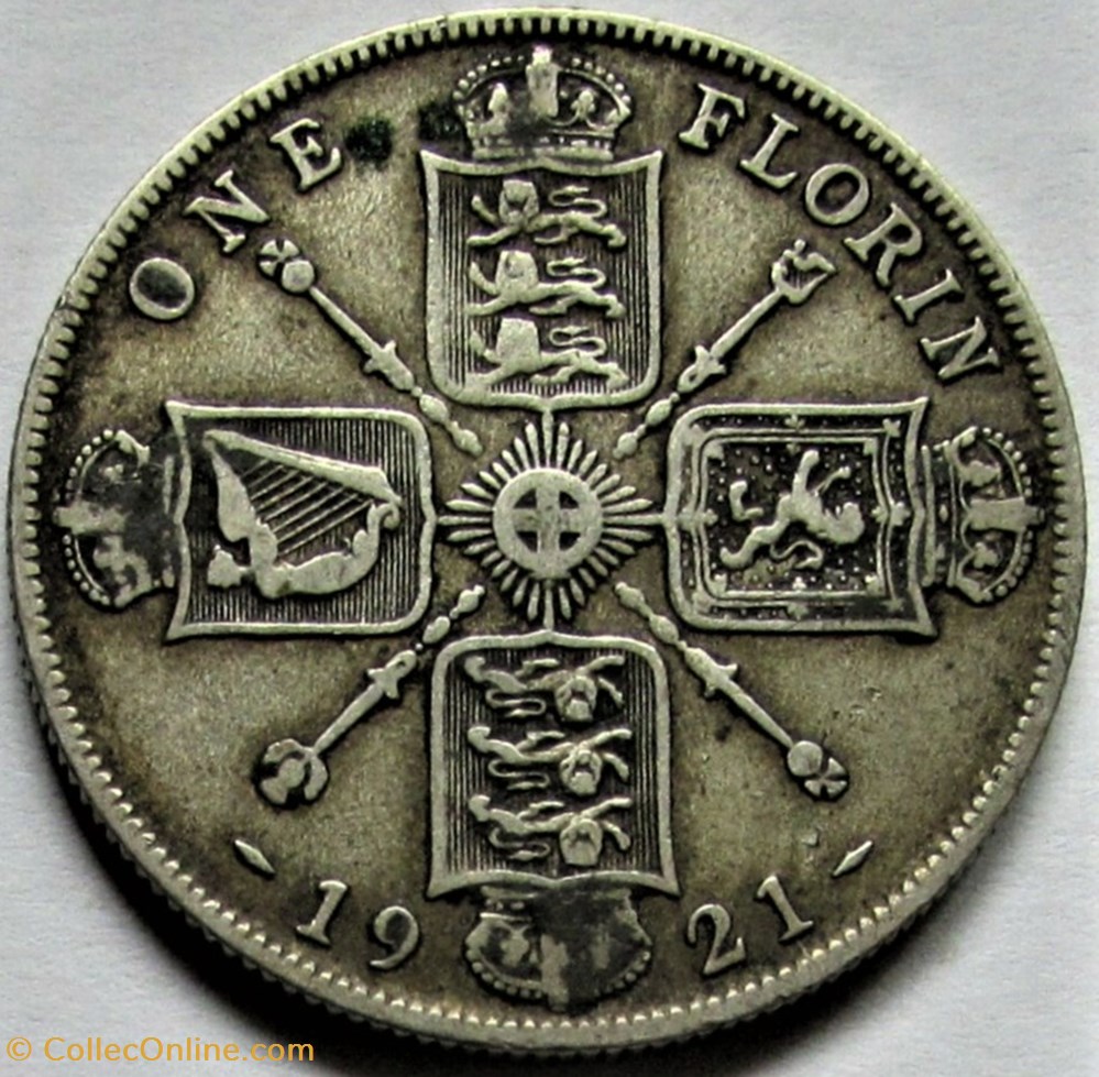 monnaies monde royaume uni george v one florin 1921 great britain