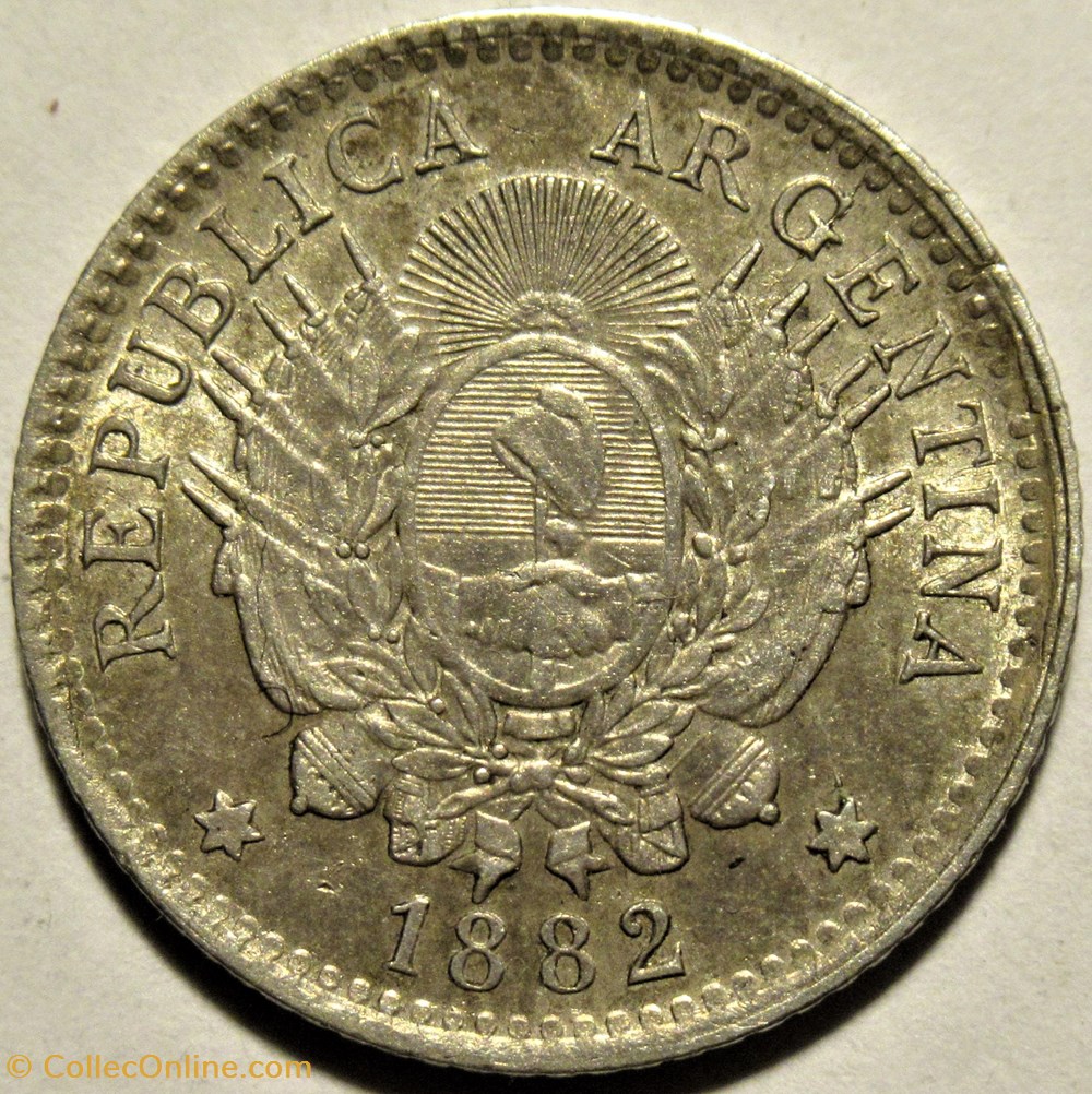 Argentina - 10 Centavos 1882 - Doubling Date 3 monnaies monde argentine argentina 10 centavos 1882 doubling date