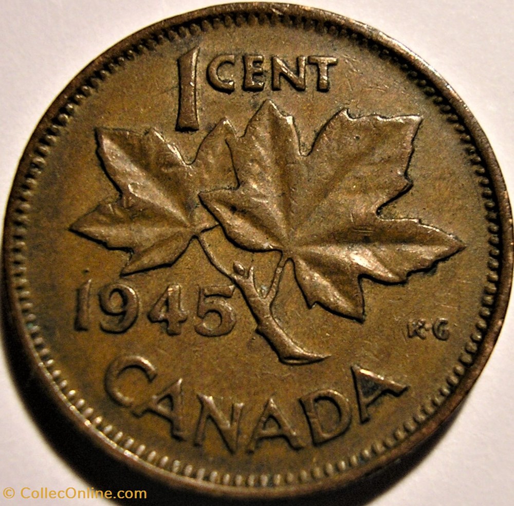 George VI - 1 Cent 1945 monnaie monde canadum george vi 1 cent 1945