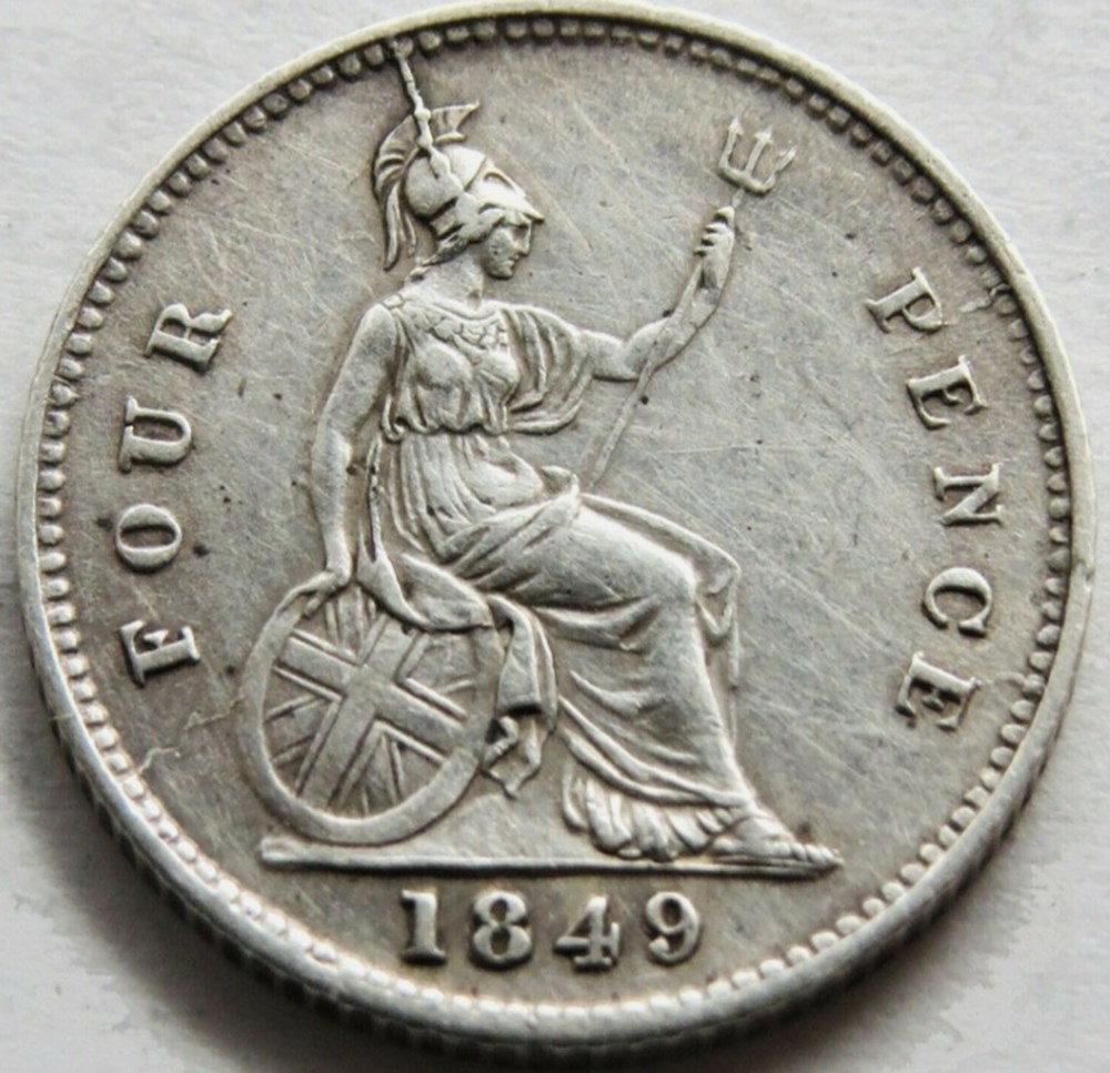monnaies monde royaume uni victoria 4 pence 1849 8 great britain ex 2
