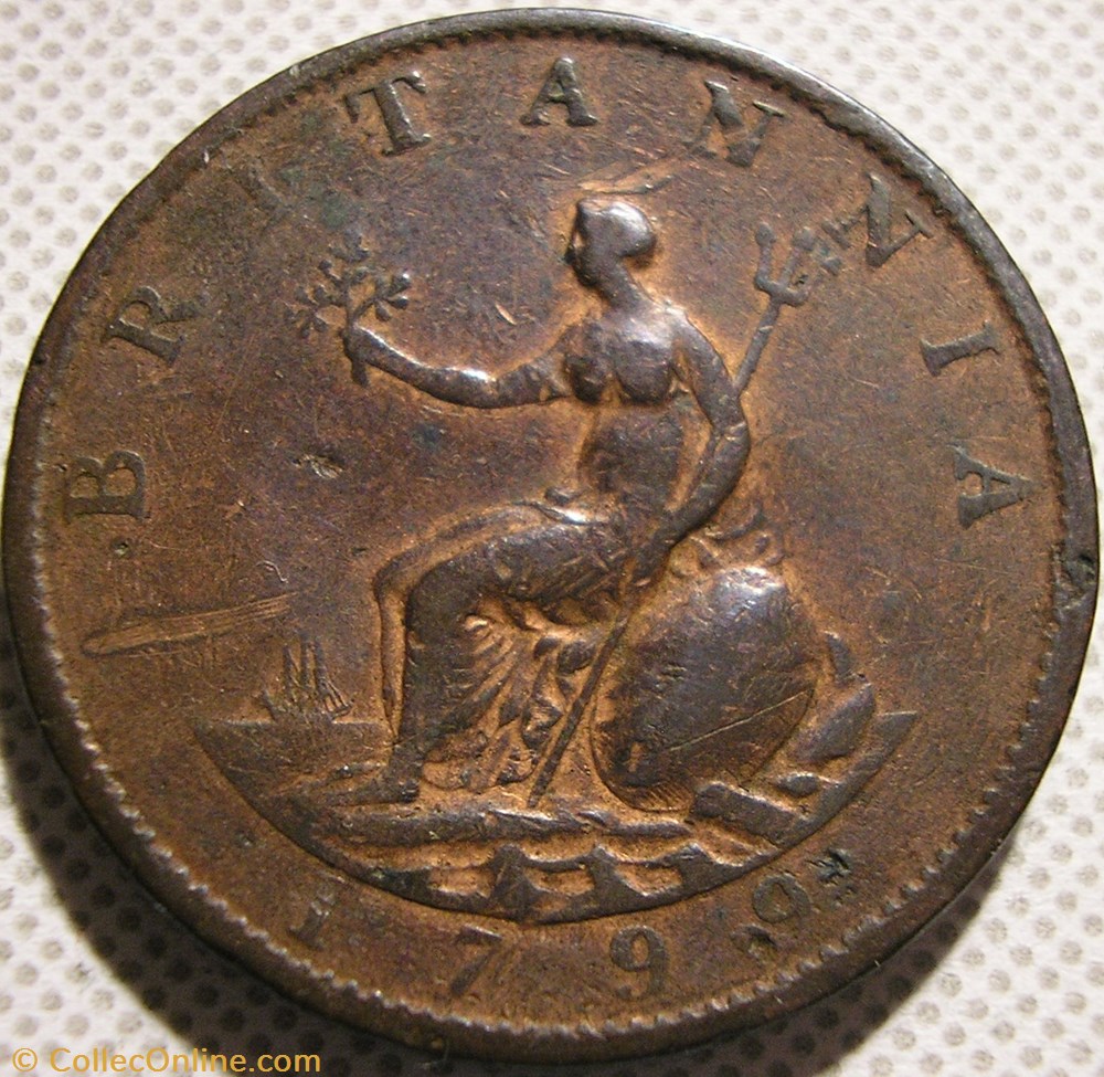 monnaies monde royaume uni george iii half penny 1799 great britain