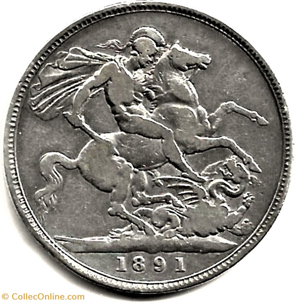 Victoria - One Crown 1891 - Kingdom of Great Britain monnaies monde royaume uni victoria one crown 1891 kingdom of great britain