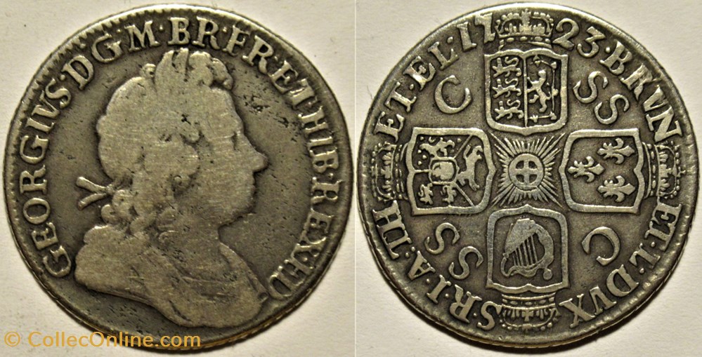 monnaies europe medievale royaume angleterre george ist shilling 1723 kingdom of great britain variety