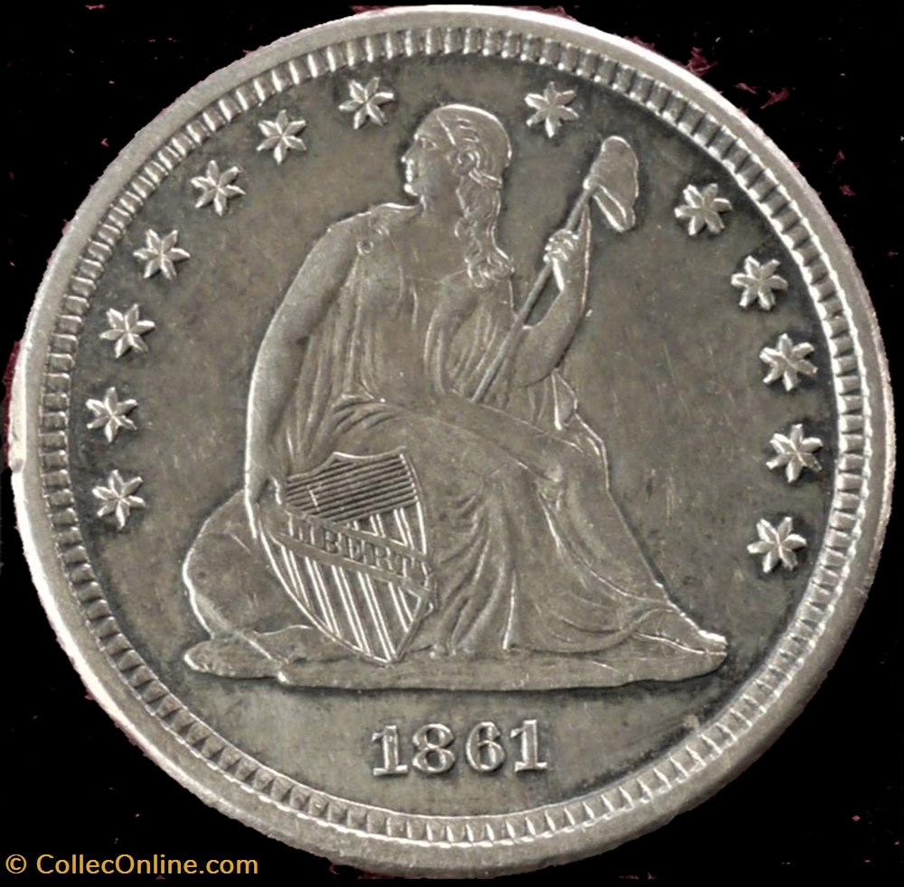 monnaie monde etat uni 1861 quarter dollar 25 cents