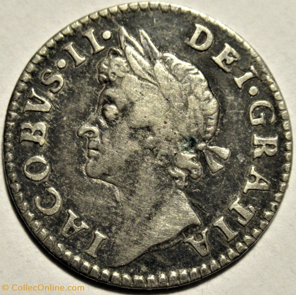 James II Stuart - Four Pence 1686 - Kingdom of England 4 monnaies europe medievale royaume angleterre james ii stuart four pence 1686 kingdom of england