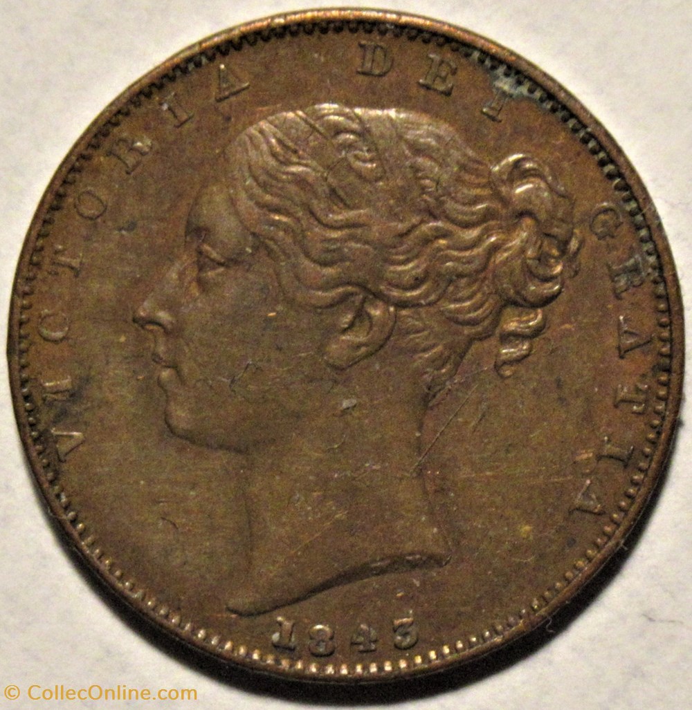 Victoria - One Farthing 1843 - Kingdom of Great Britain monnaies monde royaume uni victoria one farthing 1843 kingdom of great britain
