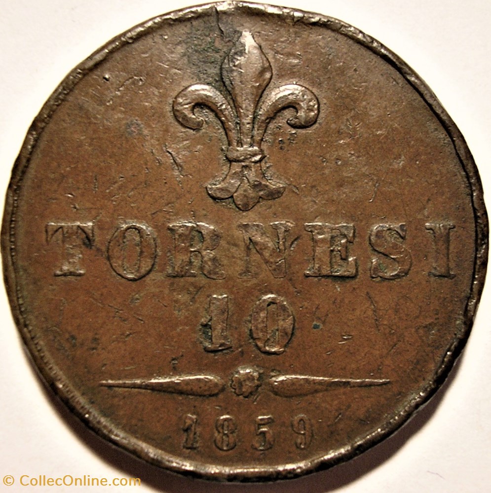 monnaies monde italie 1859 royaume de naples 10 tornesi francesco ii