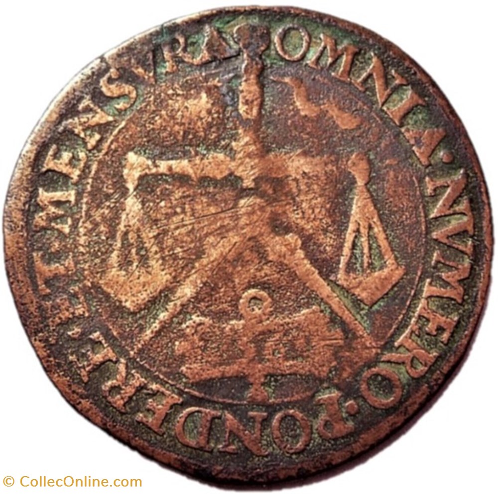 1561 Token of Flanders, Spanish Netherlands - Philip II of Spain monnaies europe medievale pays bas espagnols 1561 token of flanders spanish netherlands philip ii of spain