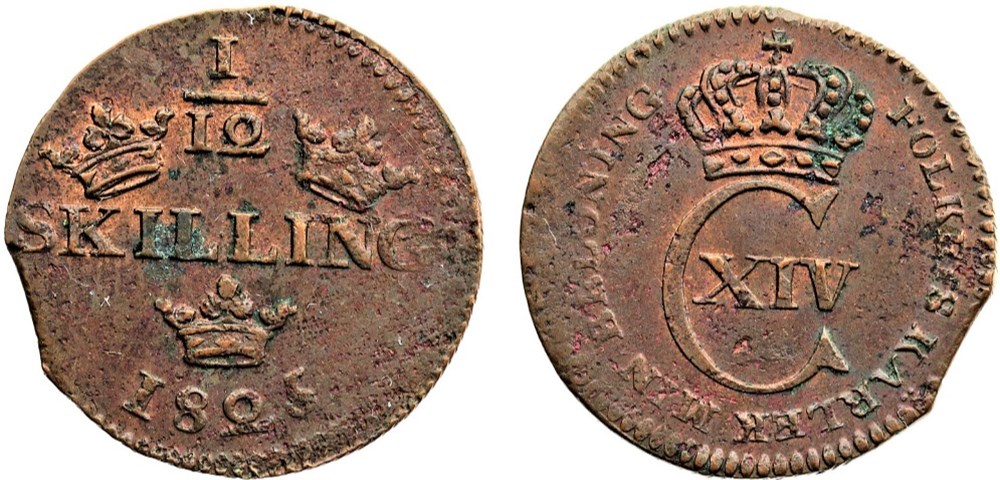 Sweden - Carl XIV Johan - 1⁄12 Skilling 1825 monnaies monde suede sweden carl xiv johan 1 12 skilling 1825