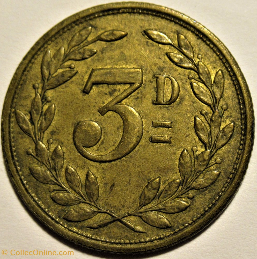 Three Pence Redditch Inn Token 19th. - Plymouth Society 2 monnaies jetons mereaux three pence redditch inn token 19th plymouth society