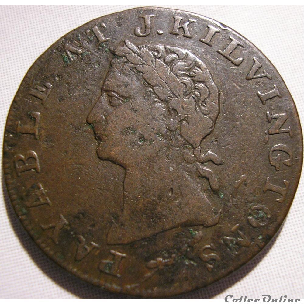 1795 HalfPenny - J. Kilvington - Middlesex (ex.2) - Coins - World