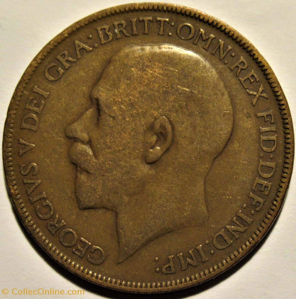 George V - One Penny 1922 - Great Britain 2 monnaies monde royaume uni george v one penny 1922 great britain
