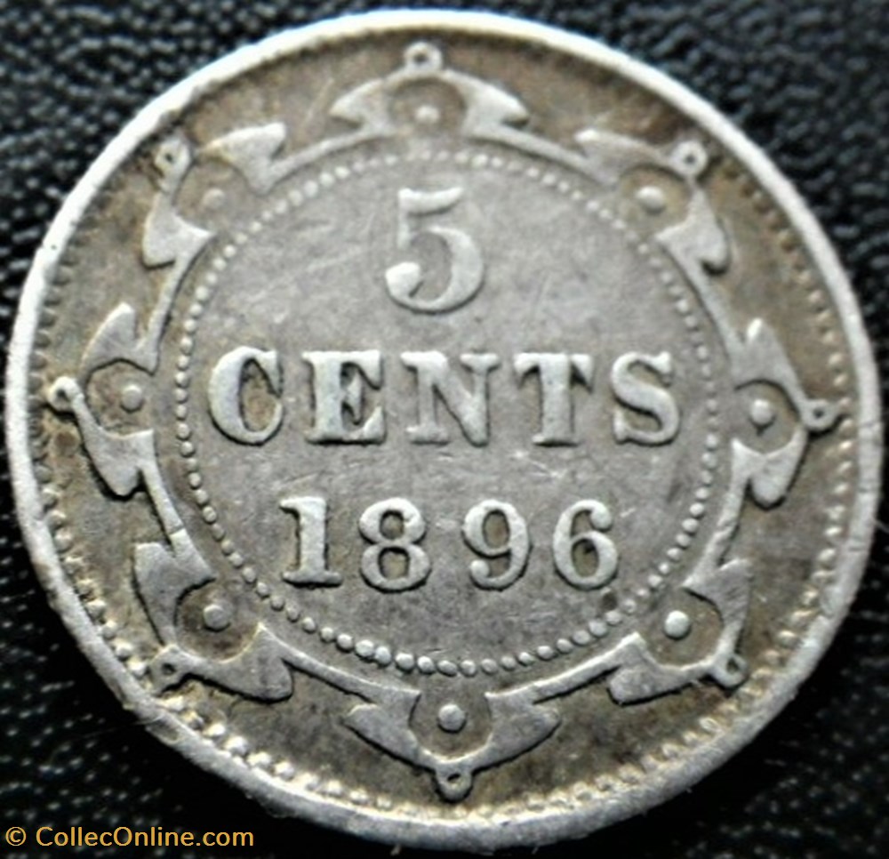 Victoria - 5 Cents 1896 Newfoundland 4 monnaie monde canadum victoria 5 cents 1896 newfoundland