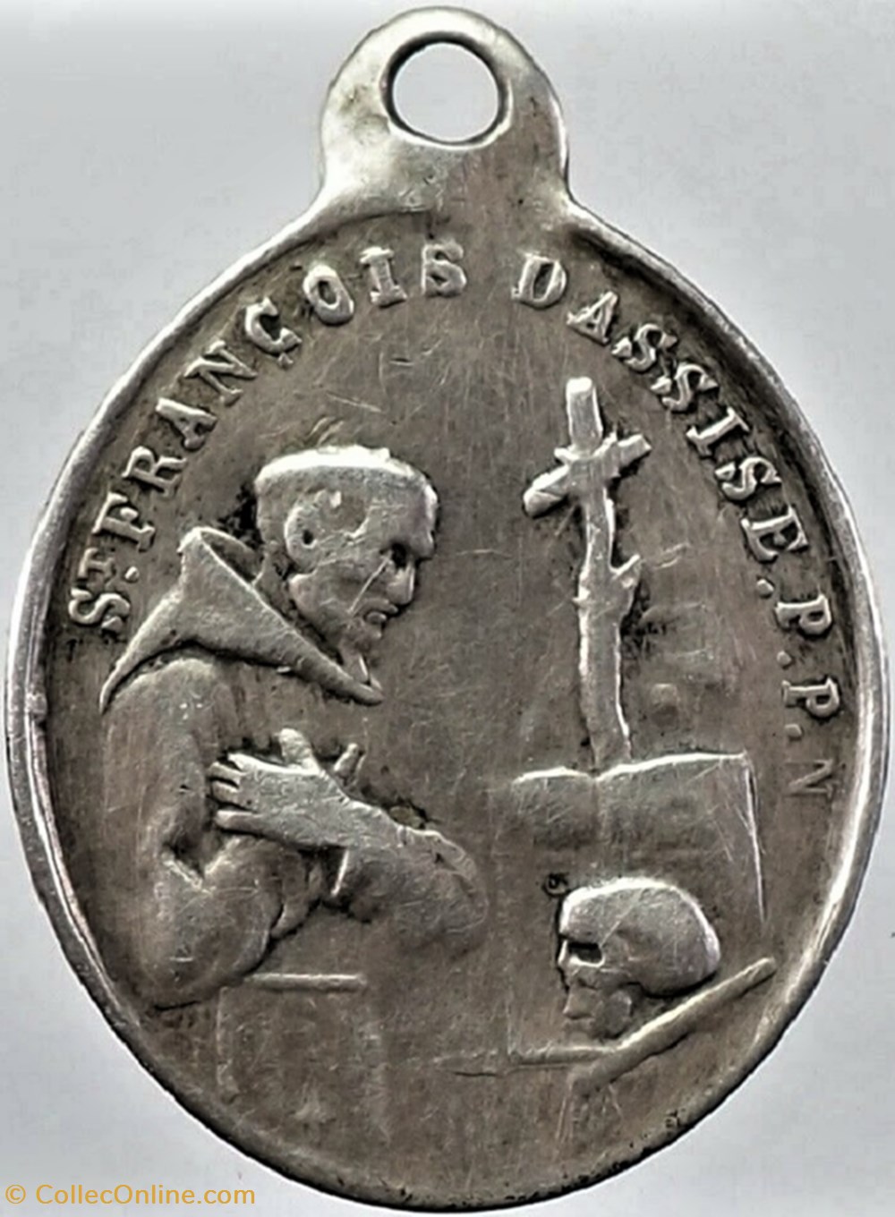 medailles medaillette de saint antoine de padoue saint francois assise xviiie