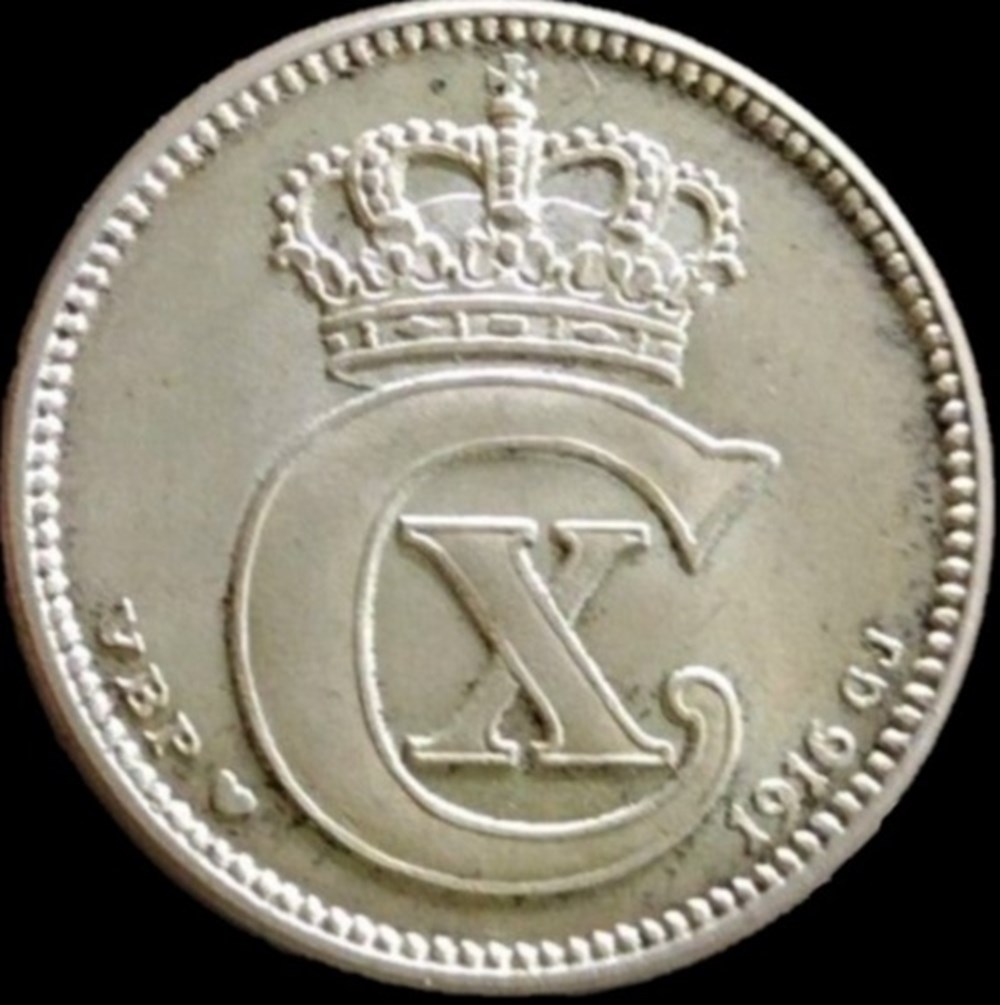 monnaies monde danemark christian x denmark 25 re 1916