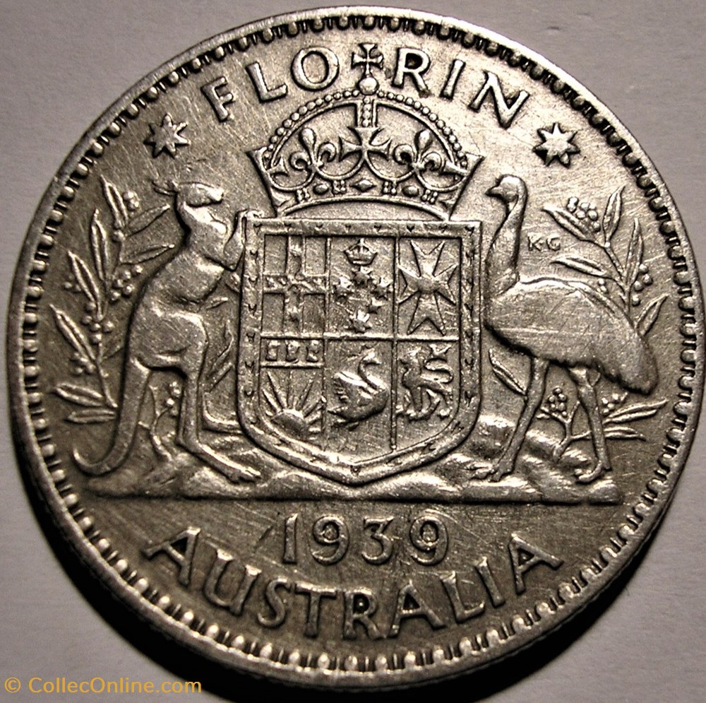 George VI - One Florin 1939 Melbourne - Australia monnaie monde australie george vi one florin 1939 melbourne australia