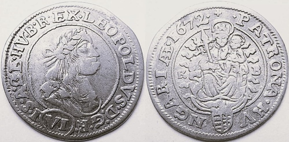 monnaies europe medievale royaume de hongrie 1672 hungary 6 krajcar leopold i holy roman emperor
