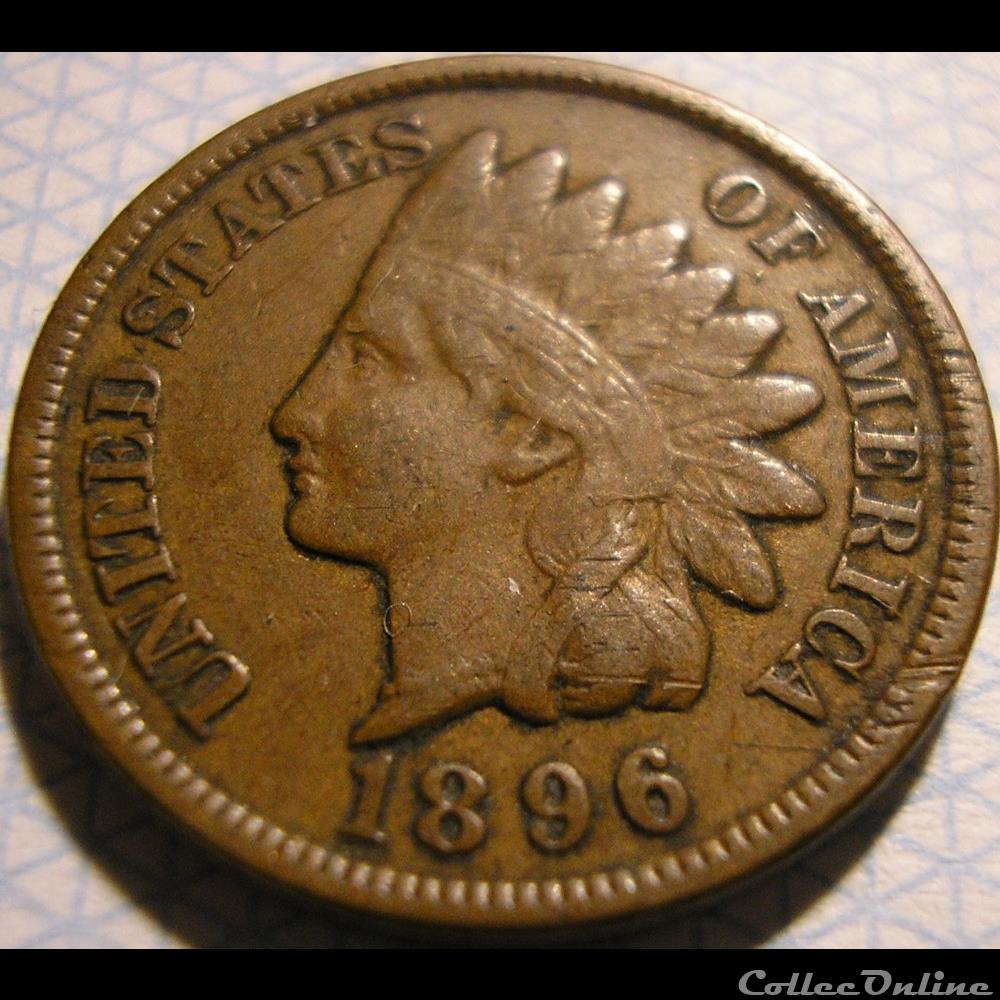 1896 One Cent 3 monnaie monde etat uni 1896 one cent