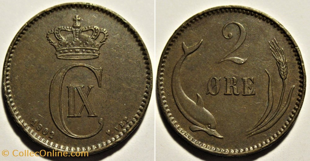 Christian IX Denmark - 2 Øre 1902 monnaies monde danemark christian ix denmark 2 re 1902