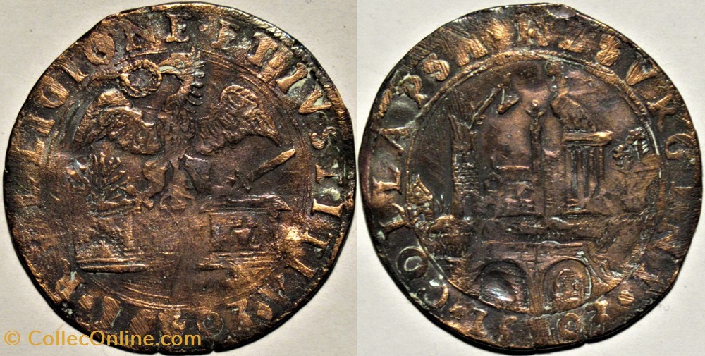 Albert & Isabelle - 1603 Token Antwerp, Spanish Netherlands monnaies europe medievale pays bas espagnols albert isabelle 1603 token antwerp spanish netherlands