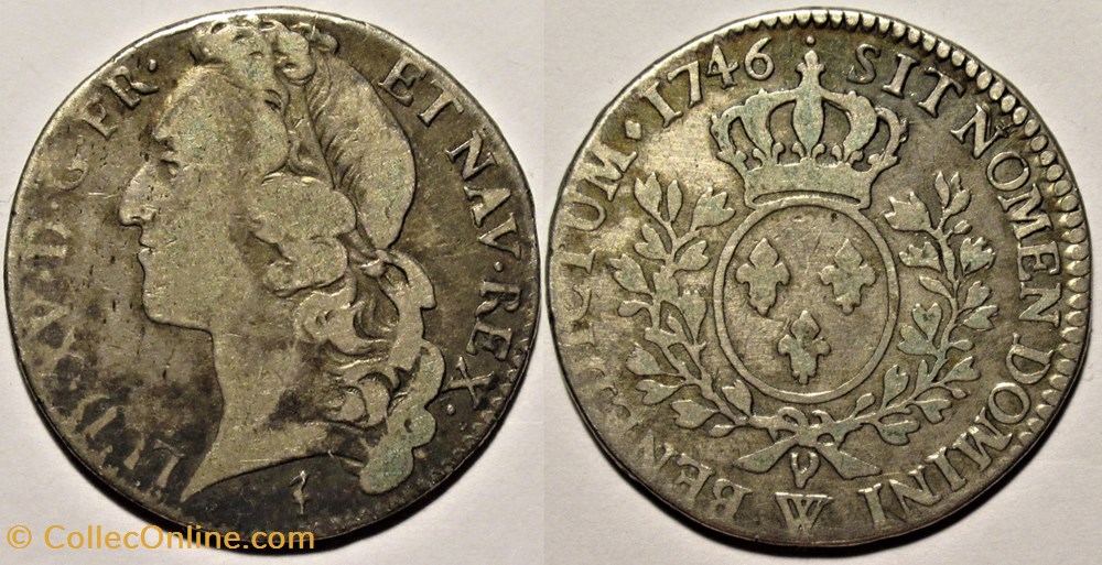 monnaies europe medievale france royales louis xv 1 2 ecu au bandeau 1746 lille