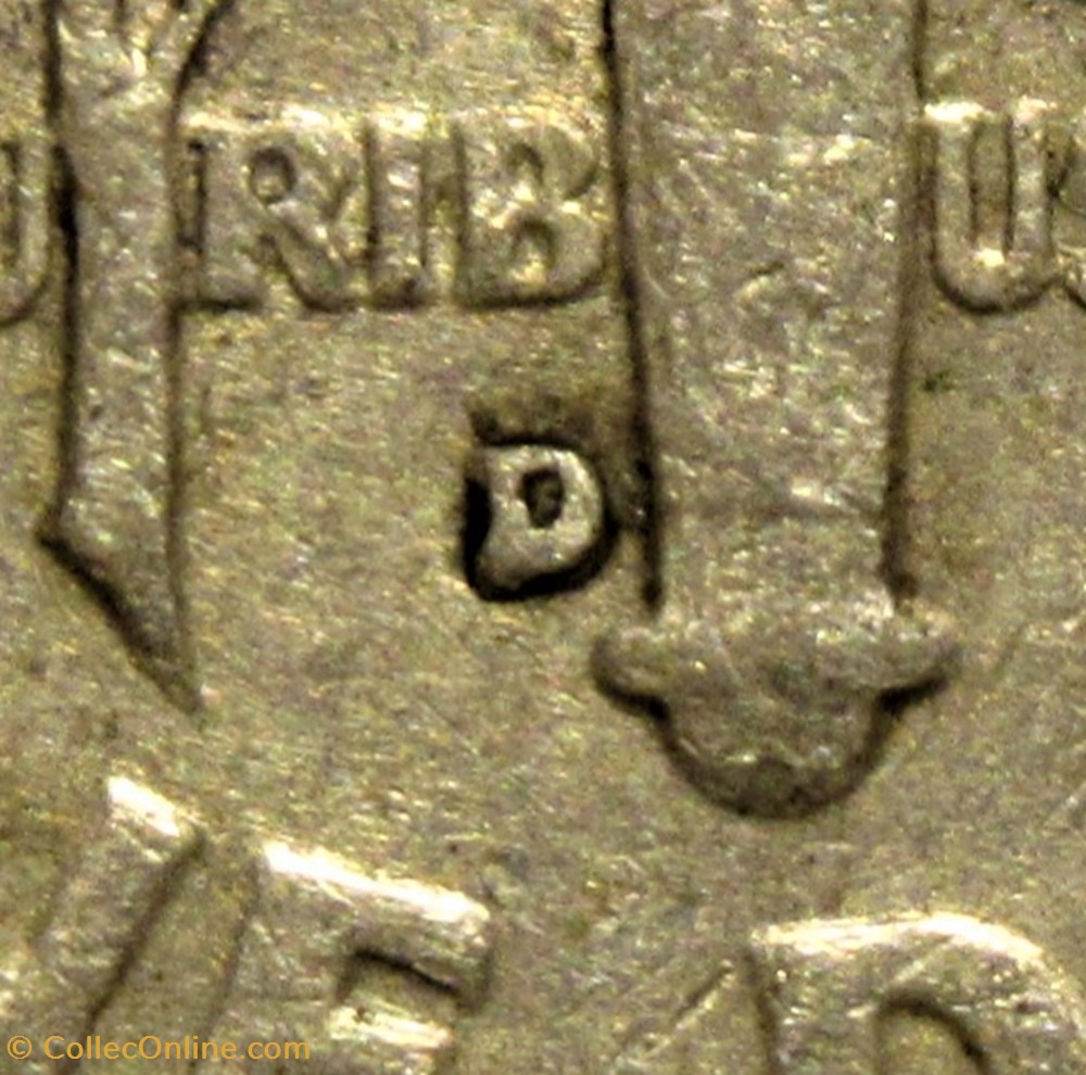1961 Denver Dime - Repunched Mintmark 3 monnaies monde etats unis 1961 denver dime repunched mintmark