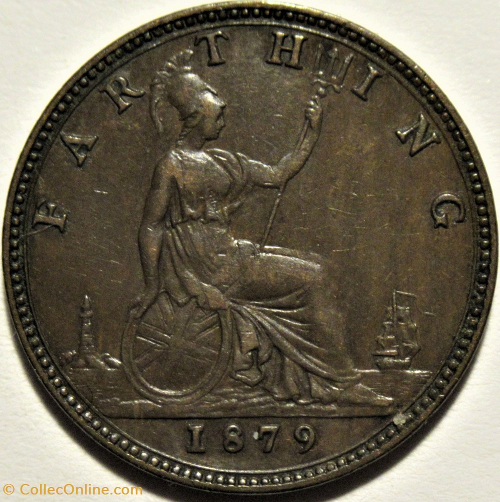 Victoria - One Farthing 1879 - Kingdom of Great Britain 3 monnaies monde royaume uni victoria one farthing 1879 kingdom of great britain