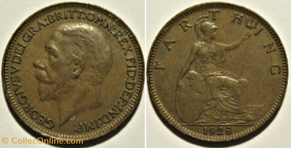 George V - Farthing 1928 - Great Britain monnaies monde royaume uni george v farthing 1928 great britain