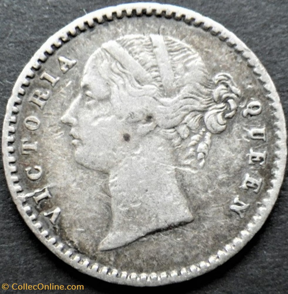 Victoria - Two Annas 1841 Calcutta - East India Company (ex.2) monnaie monde inde victoria two annas 1841 calcutta east india company ex 2