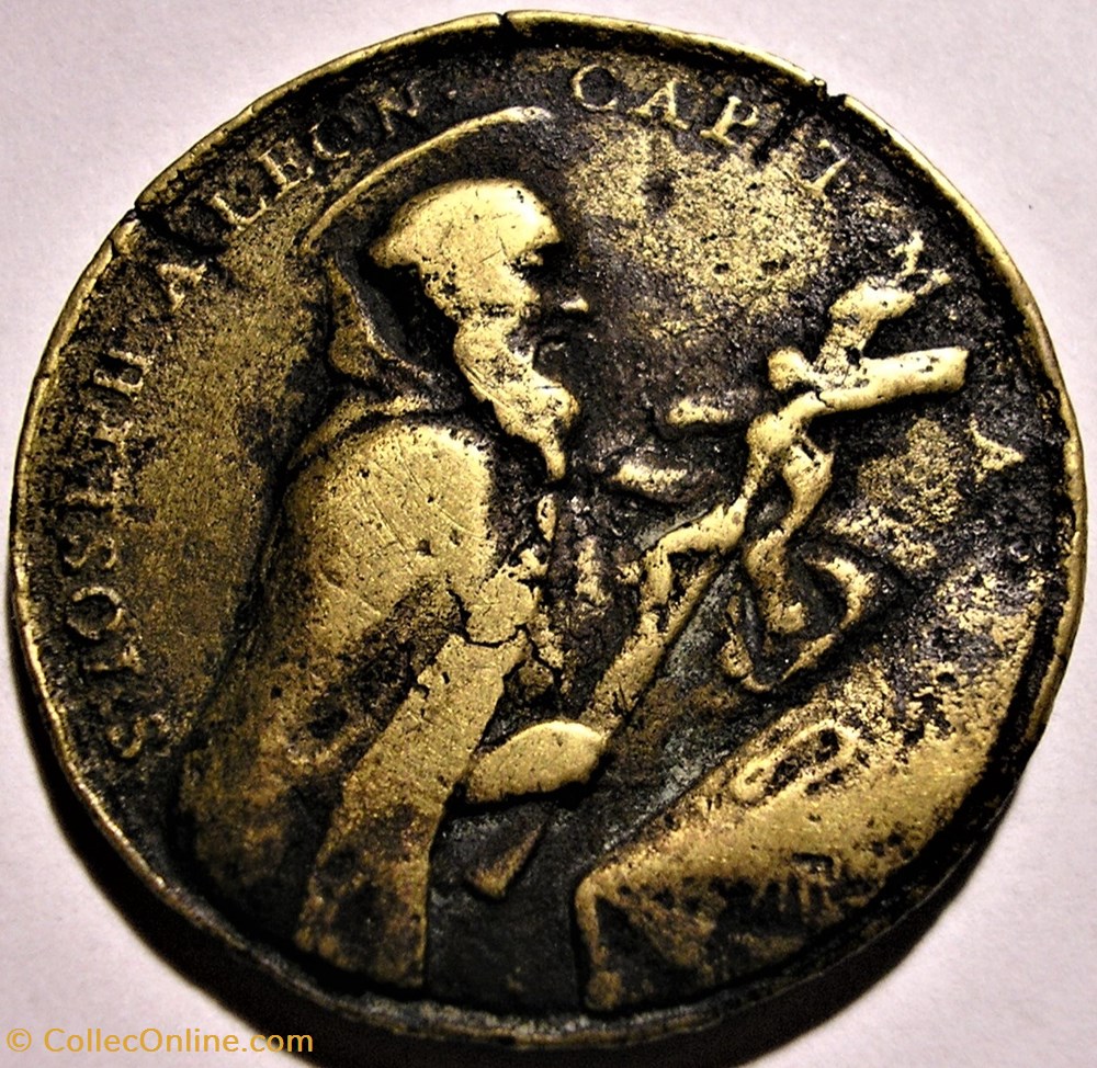 Saint Fidelis of Sigmaringen & Saint Joseph of Leonessa - Medal ca.1750 5 patrimoine religieux souvenir saint fidelis of sigmaringen saint joseph of leonessa medal ca 1750