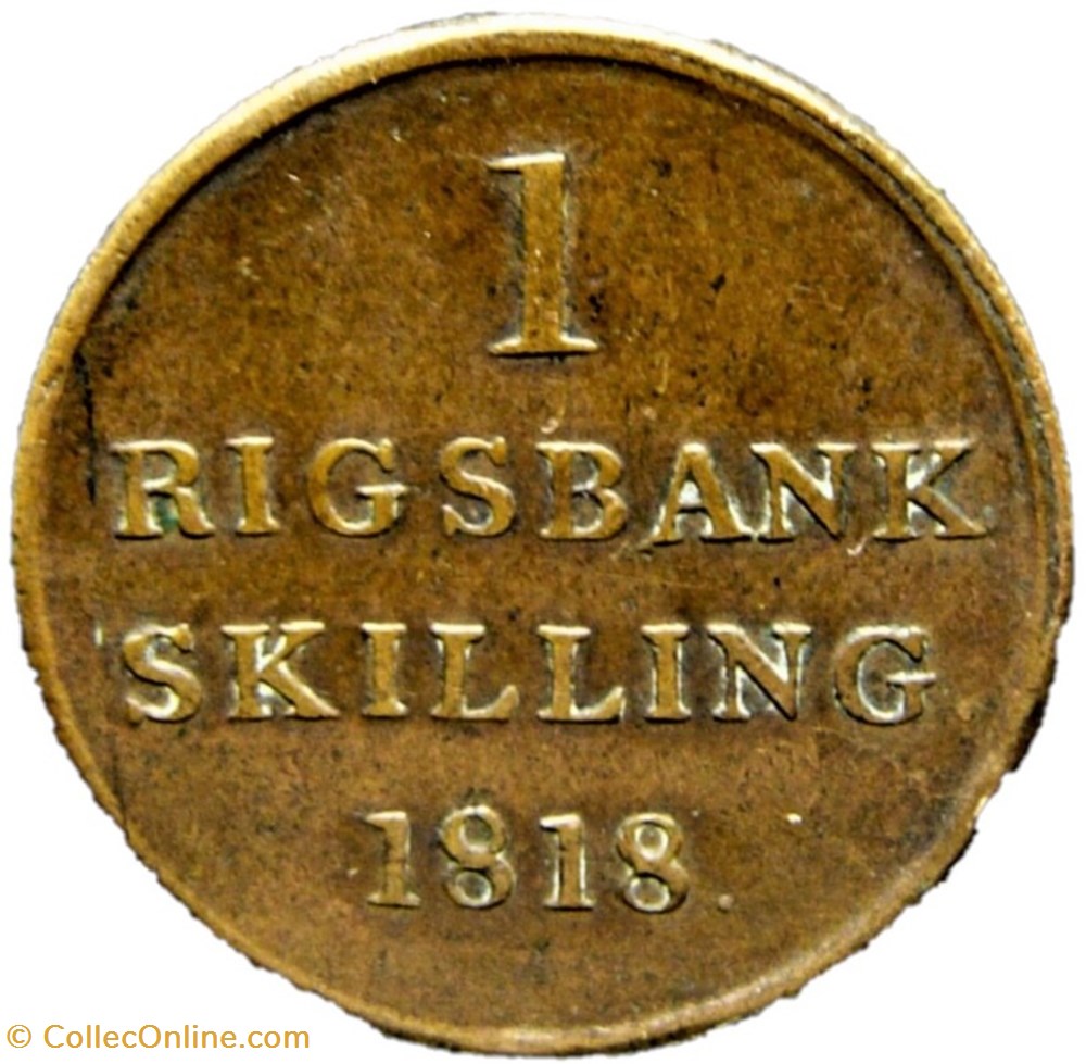 Frederik VI Denmark - 1 Rigsbankskilling 1818 - Coins - World