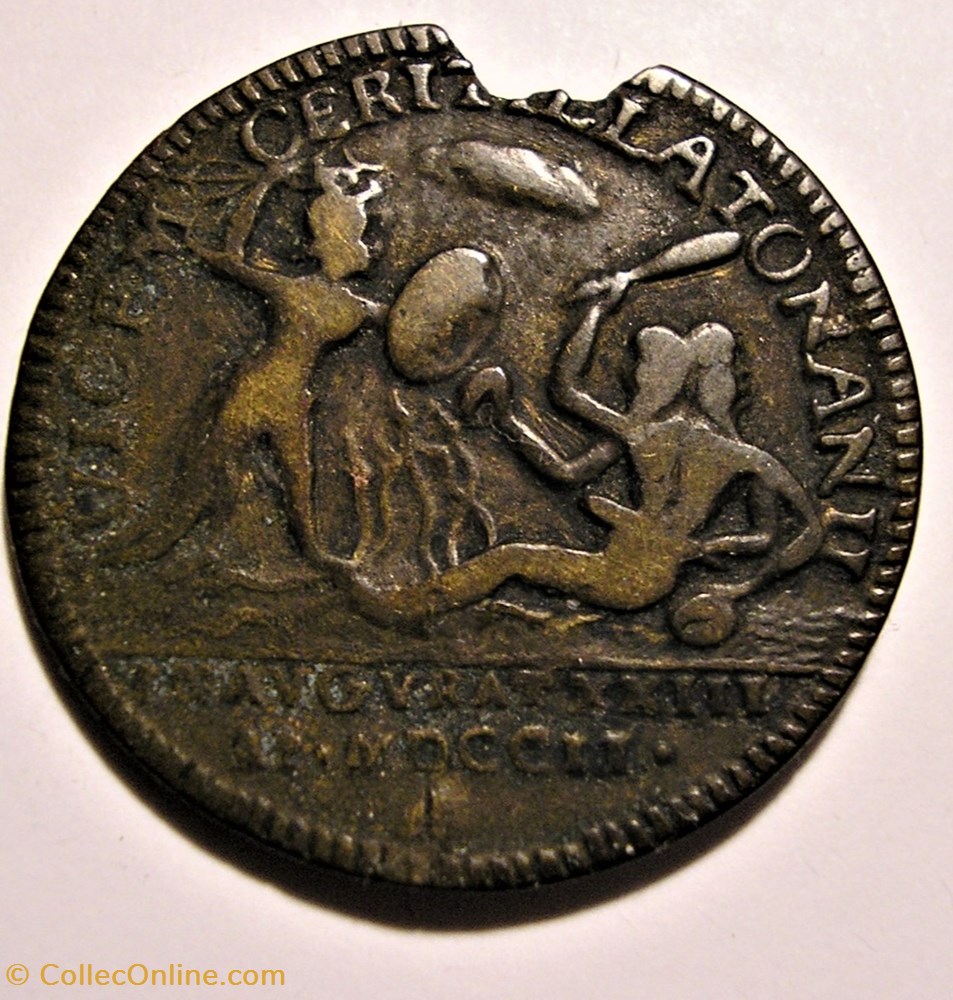 Queen Anne Stuart - 1702 Token, Accession of Throne of England, Scotland and Ireland 3 monnaie jeton mereaux queen anne stuart 1702 token accession of throne of england scotland and ireland