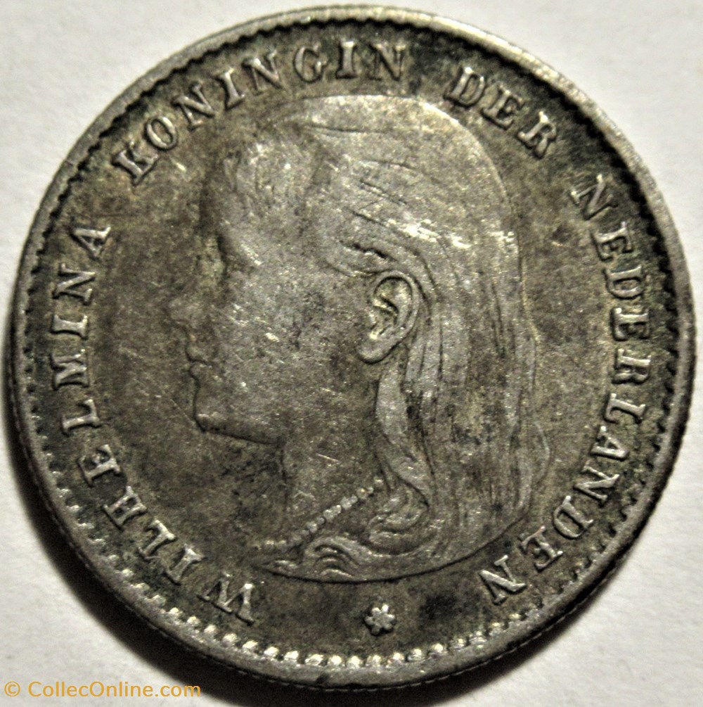 Wilhelmina of Nederland - 10 Cents 1897 2 monnaies monde pays bas wilhelmina of nederland 10 cents 1897