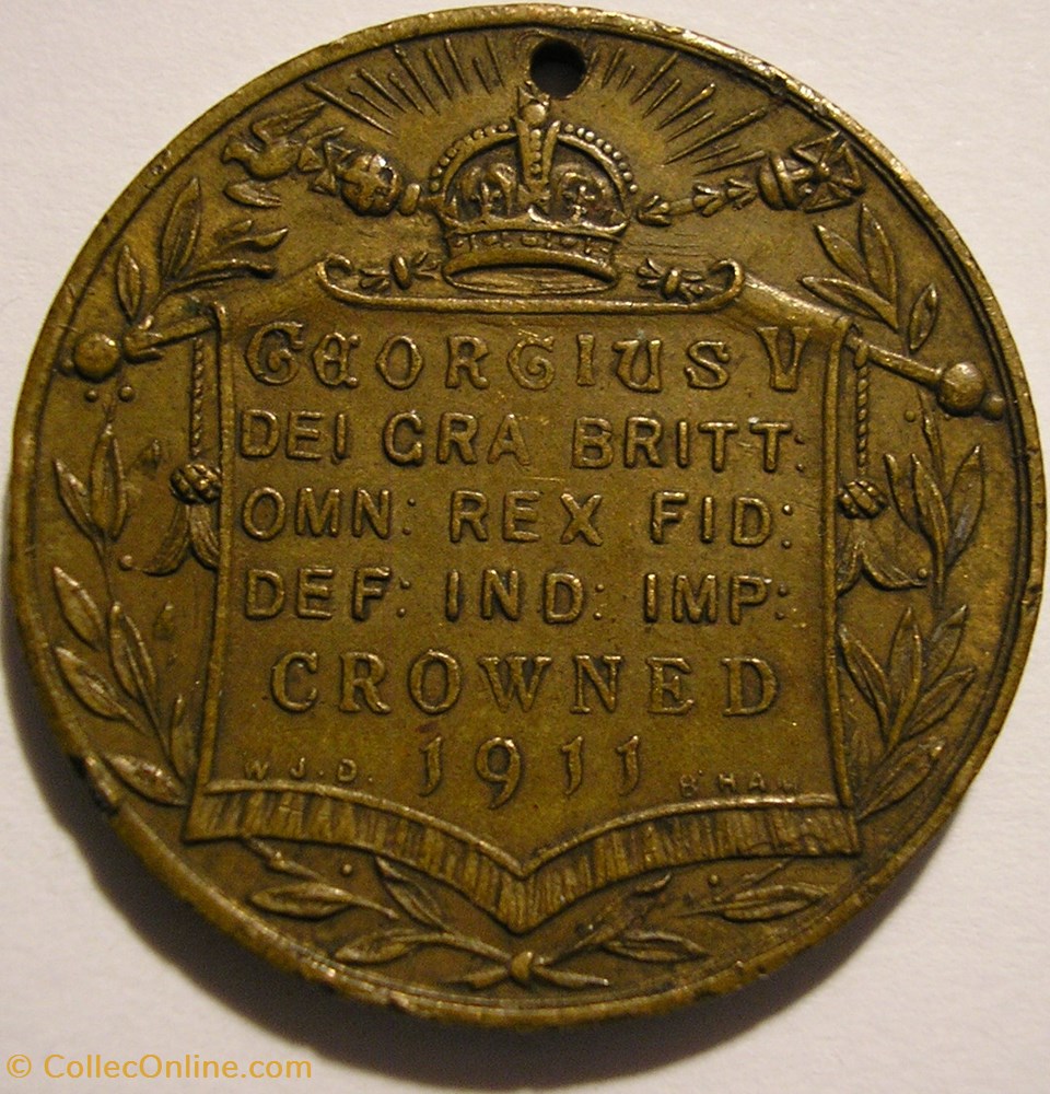 George V & Mary - 1911 Coronation Medallion UK 3 medaille royaume uni george v mary 1911 coronation medallion uk