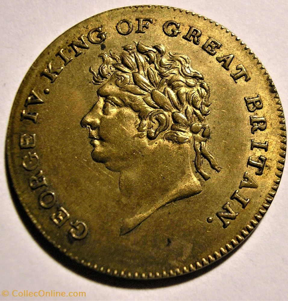 George IV - 1830 Memorial Token - Great Britain 2 monnaies paranumismatique jetons poids george iv 1830 memorial token great britain