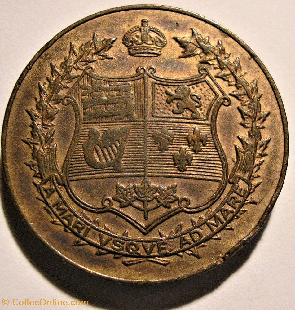 George V & Mary - 60th Confederation of Canada - Token 1867-1927 (ex.2) 3 monnaie jeton mereaux george v mary 60th confederation of canada token 1867 1927 ex 2
