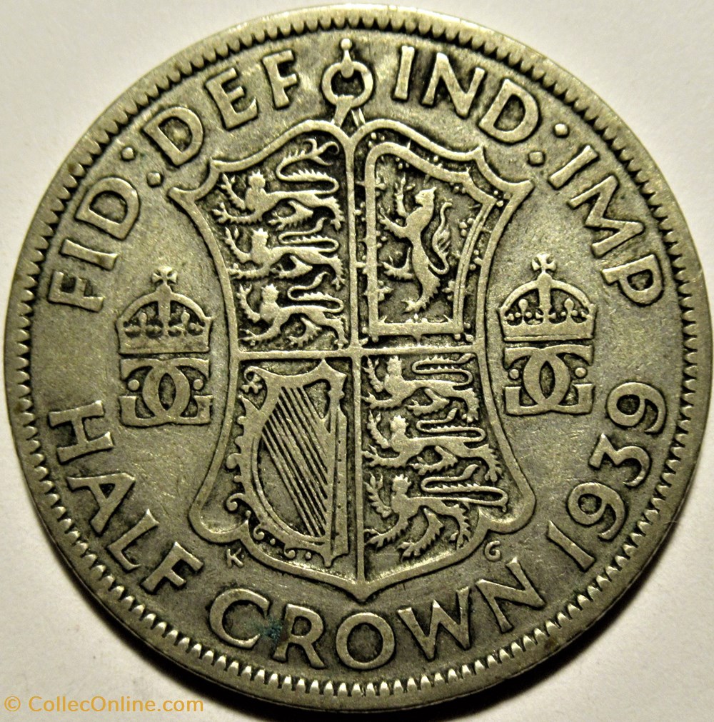 monnaies monde royaume uni george vi half crown 1939 great britain