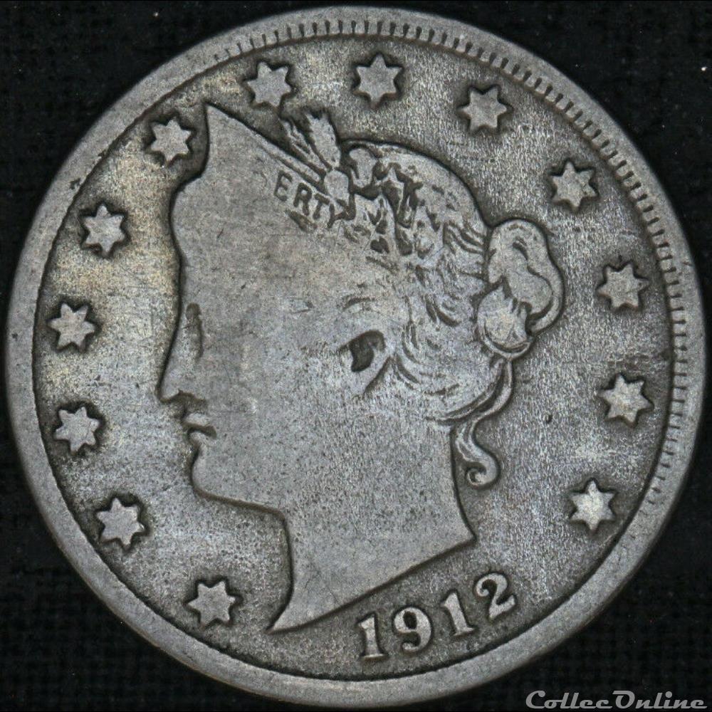 monnaie monde etat uni 1912 denver 5 cents doubling