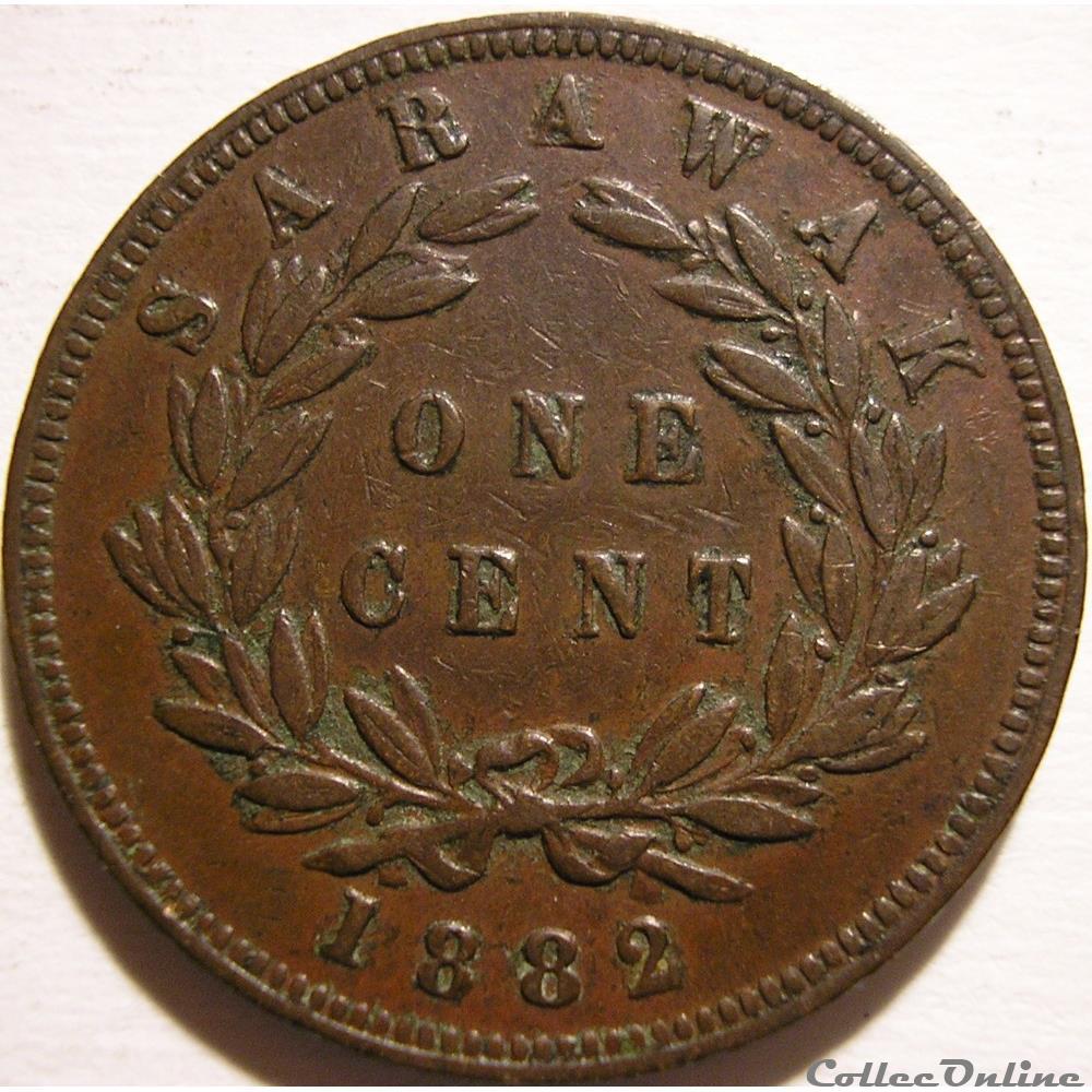 Charles Brooke - One Cent 1882 monnaie monde malaisie charles brooke one cent 1882