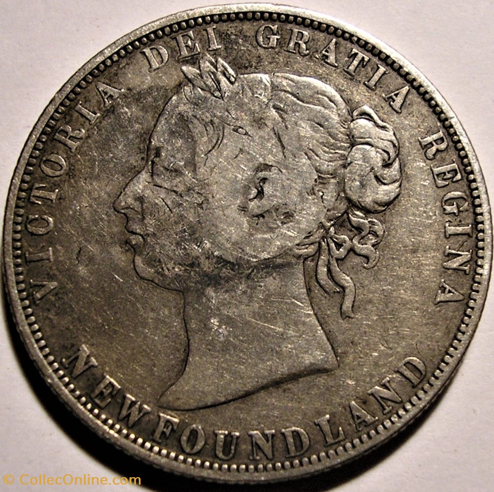 Victoria - 50 Cents 1874 Newfoundland monnaie monde canadum victoria 50 cents 1874 newfoundland