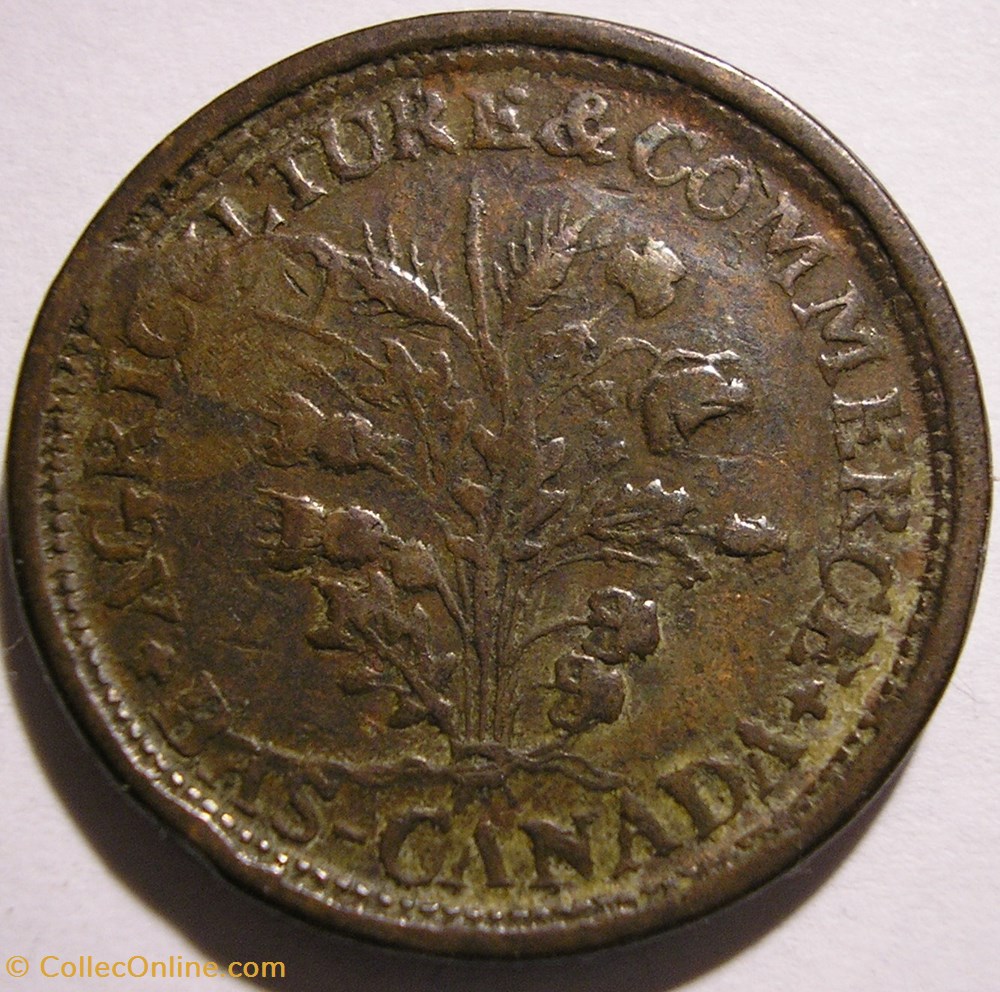 Belleville, Lower Canada, 1837 HalfPenny Token - T. Duseaman Butcher 2 monnaie monde canadum belleville lower canada 1837 halfpenny token t duseaman butcher